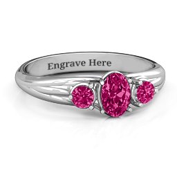 Three Stone Oval Centre Ring