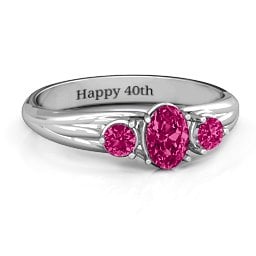 Three Stone Oval Centre Ring