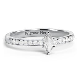 Elegant Marquise with Accent Band Ring