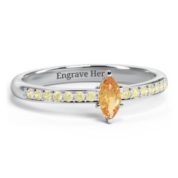 Elegant Marquise with Accent Band Ring