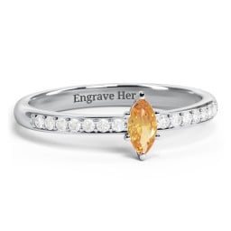 Elegant Marquise with Accent Band Ring