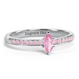 Elegant Marquise with Accent Band Ring