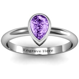 Pear with Raised Bezel Set Ring