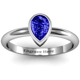 Pear with Raised Bezel Set Ring