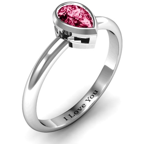 Pear with Raised Bezel Set Ring