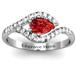 Golden Eye Pear Ring with Accent Infusion