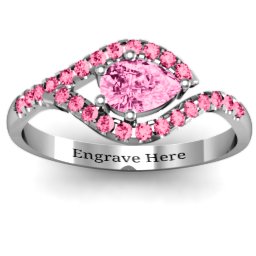 Golden Eye Pear Ring with Accent Infusion