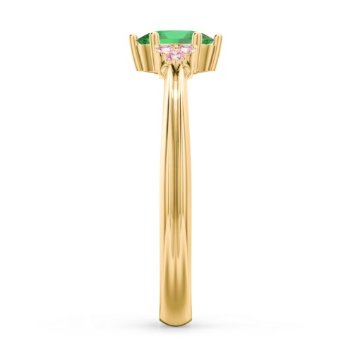 Solitaire Oval with Triple Accents Ring