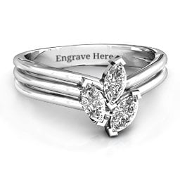 Triple Marquise Collage Ring