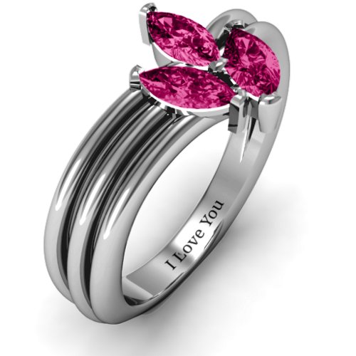 Triple Marquise Collage Ring