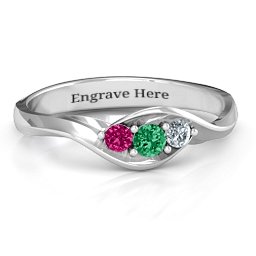 Triple Stone Swirl Ring
