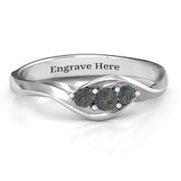 Triple Stone Swirl Ring