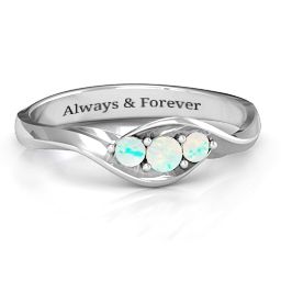 Triple Stone Swirl Ring
