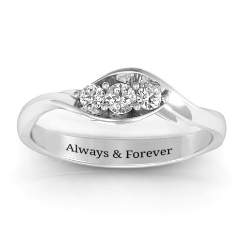 Triple Stone Swirl Ring