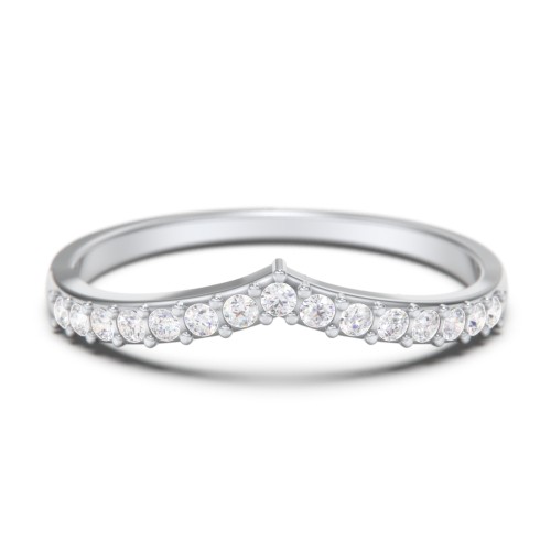 Tiara Accented Stacking Band – Sterling Silver with Diamond