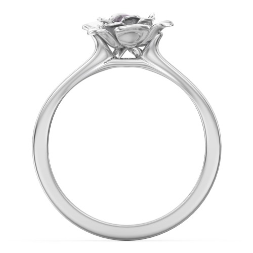 Flourish Rose Ring – Sterling Silver with Alexandrite