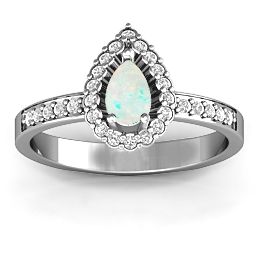 Pear Shaped Halo Ring