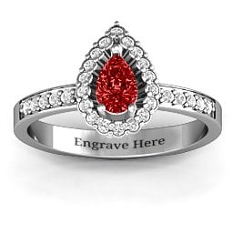 Pear Shaped Halo Ring