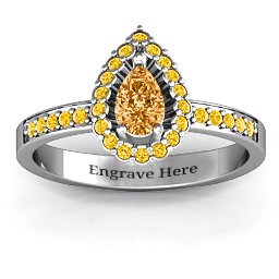 Pear Shaped Halo Ring