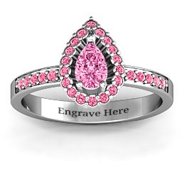 Pear Shaped Halo Ring