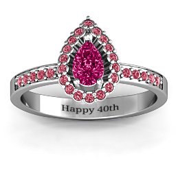 Pear Shaped Halo Ring