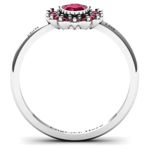 Starburst Ring – Sterling Silver with Ruby and Red Premium Zirconia