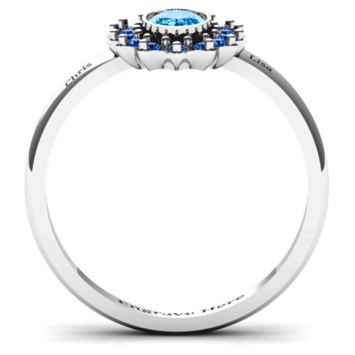 Starburst Ring – Sterling Silver with Blue Topaz and Fancy Blue Premium Zirconia