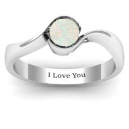 Fancy Solitaire Swirl Ring