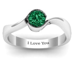 Fancy Solitaire Swirl Ring