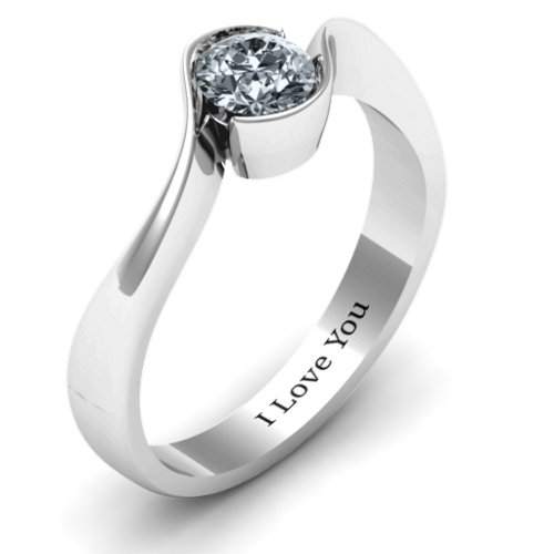 Fancy Solitaire Swirl Ring