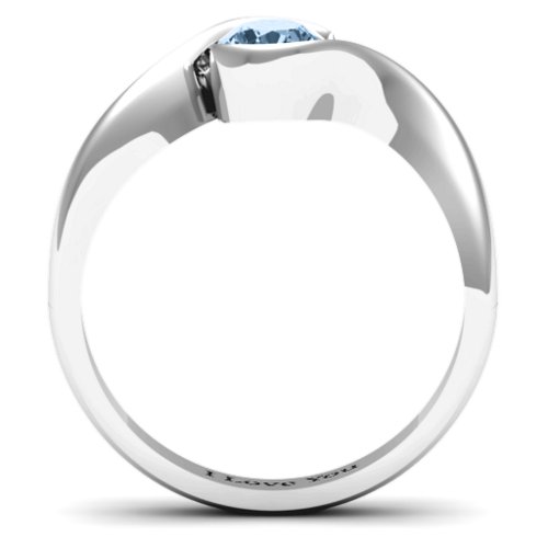 Fancy Solitaire Swirl Ring