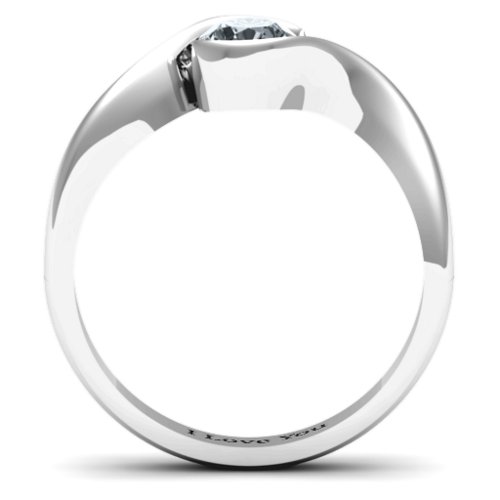 Fancy Solitaire Swirl Ring