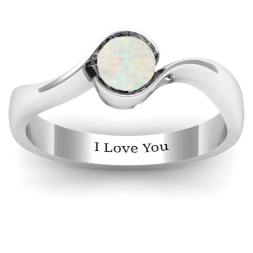 Fancy Solitaire Swirl Ring