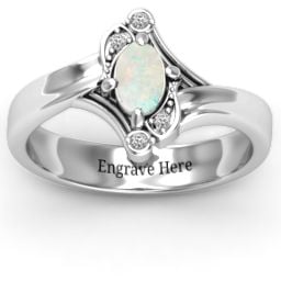 Fancy Oval Asymmetrical Ring