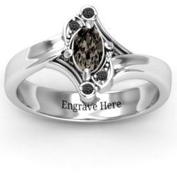 Fancy Oval Asymmetrical Ring