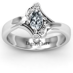 Fancy Oval Asymmetrical Ring