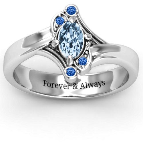 Fancy Oval Asymmetrical Ring