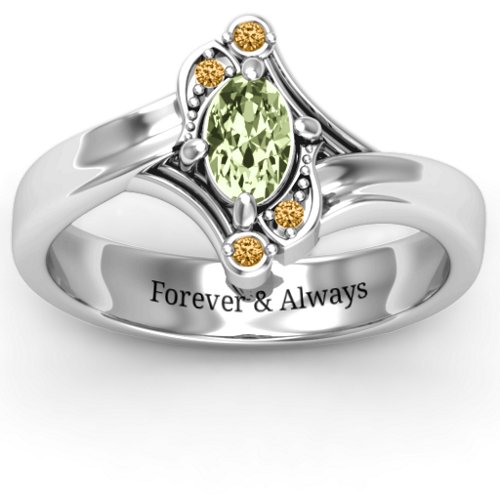 Fancy Oval Asymmetrical Ring