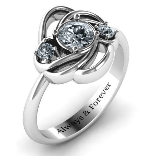 Multi Stone Love Knot Ring – Sterling Silver with Cubic Zirconia
