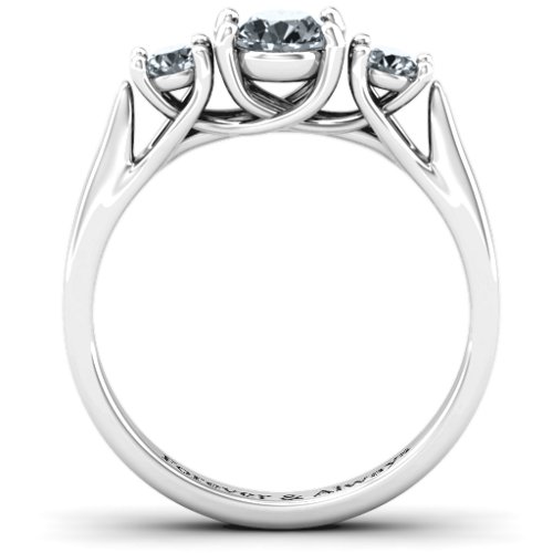 3-Stone Graduated Ring – Sterling Silver with Cubic Zirconia