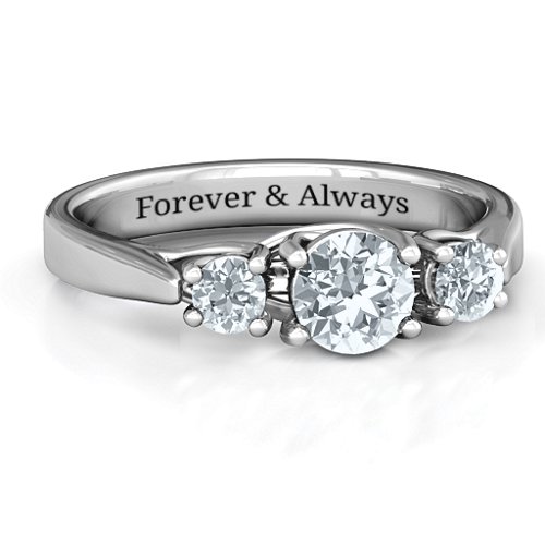 3-Stone Graduated Ring – Sterling Silver with Cubic Zirconia