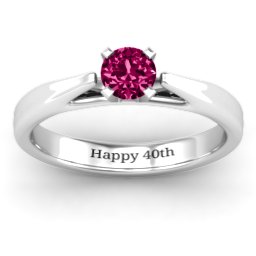 Ski Tip Solitaire Ring