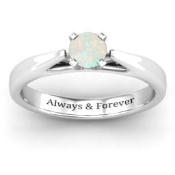 Ski Tip Solitaire Ring