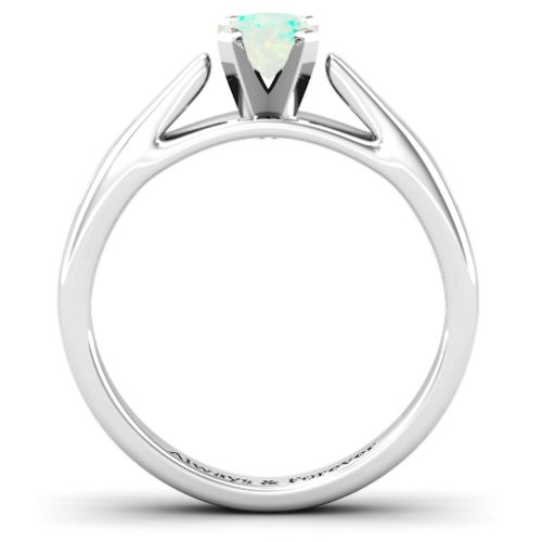 Ski Tip Solitaire Ring