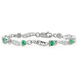 Embedded Hearts 1-8 Stones Bracelet