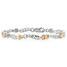 Embedded Hearts 1-8 Stones Bracelet