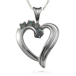 Elegant 2-6 Stones Heart Pendant