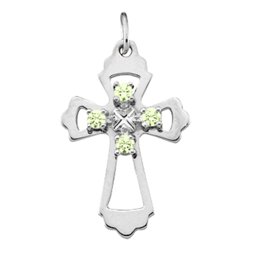 "Seraphim" Angel Birthstone Cross Pendant