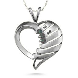 "Filas" Heart Pendant with 1-6 Stones in 925 Sterling Silver