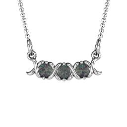 2-5 Stone Hugs and Kisses XOXO Pendant in 925 Sterling Silver